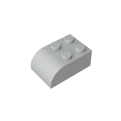 Brick Curved 2 x 3 with Curved Top #6215 Brick Curved 2 x 3 with Curved Top #6215 - 71-Light Bluish Gray Lego Block Sets Alternative