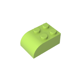 Brick Curved 2 x 3 with Curved Top #6215 Brick Curved 2 x 3 with Curved Top #6215 - 42-Lime Lego Block Sets Alternative