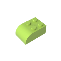 Brick Curved 2 x 3 with Curved Top #6215 Brick Curved 2 x 3 with Curved Top #6215 - 42-Lime Lego Block Sets Alternative