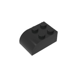 Brick Curved 2 x 3 with Curved Top #6215 Brick Curved 2 x 3 with Curved Top #6215 - 80-Black Lego Block Sets Alternative