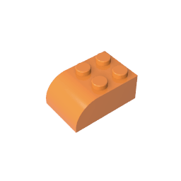 Brick Curved 2 x 3 with Curved Top #6215 Brick Curved 2 x 3 with Curved Top #6215 - 21-Orange Lego Block Sets Alternative