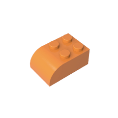 Brick Curved 2 x 3 with Curved Top #6215 Brick Curved 2 x 3 with Curved Top #6215 - 21-Orange Lego Block Sets Alternative