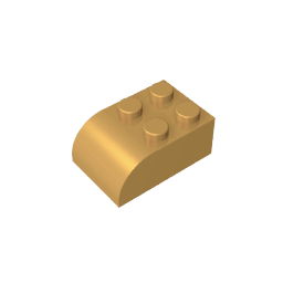 Brick Curved 2 x 3 with Curved Top #6215 Brick Curved 2 x 3 with Curved Top #6215 - 35-Pearl Gold Lego Block Sets Alternative