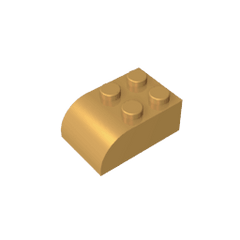 Brick Curved 2 x 3 with Curved Top #6215 Brick Curved 2 x 3 with Curved Top #6215 - 35-Pearl Gold Lego Block Sets Alternative