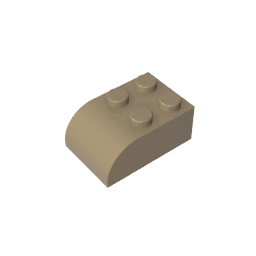 Brick Curved 2 x 3 with Curved Top #6215 Brick Curved 2 x 3 with Curved Top #6215 - 34-Dark Tan Lego Block Sets Alternative