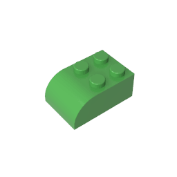 Brick Curved 2 x 3 with Curved Top #6215 Brick Curved 2 x 3 with Curved Top #6215 - 43-Bright Green Lego Block Sets Alternative