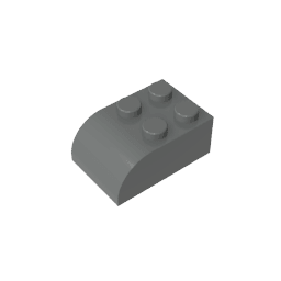 Brick Curved 2 x 3 with Curved Top #6215 Brick Curved 2 x 3 with Curved Top #6215 - 72-Dark Bluish Gray Lego Block Sets Alternative