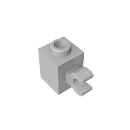 Brick Special 1 x 1 with Clip Horizontal #60476 Brick Special 1 x 1 with Clip Horizontal #60476 - 71-Light Bluish Gray Lego Block Sets Alternative