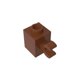 Brick Special 1 x 1 with Clip Horizontal #60476 Brick Special 1 x 1 with Clip Horizontal #60476 - 81-Reddish Brown Lego Block Sets Alternative