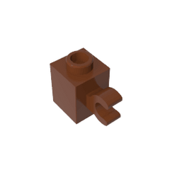 Brick Special 1 x 1 with Clip Horizontal #60476 Brick Special 1 x 1 with Clip Horizontal #60476 - 81-Reddish Brown Lego Block Sets Alternative