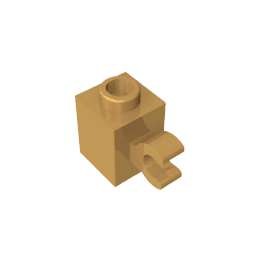 Brick Special 1 x 1 with Clip Horizontal #60476 Brick Special 1 x 1 with Clip Horizontal #60476 - 35-Pearl Gold Lego Block Sets Alternative