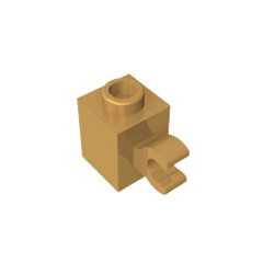 Brick Special 1 x 1 with Clip Horizontal #60476 Brick Special 1 x 1 with Clip Horizontal #60476 - 35-Pearl Gold Lego Block Sets Alternative