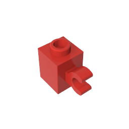Brick Special 1 x 1 with Clip Horizontal #60476 Brick Special 1 x 1 with Clip Horizontal #60476 - 10-Red Lego Block Sets Alternative