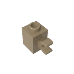 Brick Special 1 x 1 with Clip Horizontal #60476 Brick Special 1 x 1 with Clip Horizontal #60476 - 34-Dark Tan Lego Block Sets Alternative