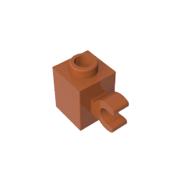 Brick Special 1 x 1 with Clip Horizontal #60476 Brick Special 1 x 1 with Clip Horizontal #60476 - 83-Dark Orange Lego Block Sets Alternative