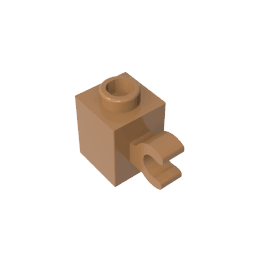 Brick Special 1 x 1 with Clip Horizontal #60476 Brick Special 1 x 1 with Clip Horizontal #60476 - 84-Medium Dark Flesh Lego Block Sets Alternative