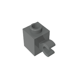 Brick Special 1 x 1 with Clip Horizontal #60476 Brick Special 1 x 1 with Clip Horizontal #60476 - 72-Dark Bluish Gray Lego Block Sets Alternative