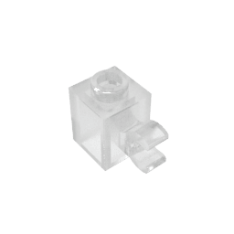Brick Special 1 x 1 with Clip Horizontal #60476 Brick Special 1 x 1 with Clip Horizontal #60476 - 180-Trans Clear Lego Block Sets Alternative