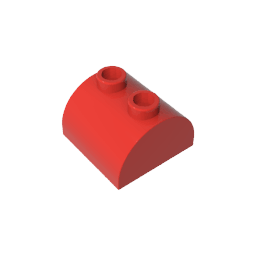 Brick Curved 2 x 2 with Two Top Studs #30165 Brick Curved 2 x 2 with Two Top Studs #30165 - 10-Red Lego Block Sets Alternative