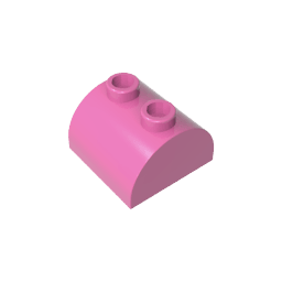 Brick Curved 2 x 2 with Two Top Studs #30165 Brick Curved 2 x 2 with Two Top Studs #30165 - 12-Dark Pink Lego Block Sets Alternative