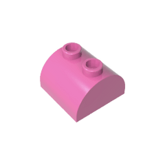 Brick Curved 2 x 2 with Two Top Studs #30165 Brick Curved 2 x 2 with Two Top Studs #30165 - 12-Dark Pink Lego Block Sets Alternative