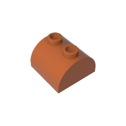 Brick Curved 2 x 2 with Two Top Studs #30165 Brick Curved 2 x 2 with Two Top Studs #30165 - 83-Dark Orange Lego Block Sets Alternative