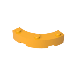 Brick Round Corner 4 x 4 Macaroni Wide with 3 Studs #48092 Brick Round Corner 4 x 4 Macaroni Wide with 3 Studs #48092 - 36-Bright Light Orange Lego Block Sets Alternative
