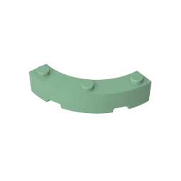Brick Round Corner 4 x 4 Macaroni Wide with 3 Studs #48092 Brick Round Corner 4 x 4 Macaroni Wide with 3 Studs #48092 - 48-Sand Green Lego Block Sets Alternative
