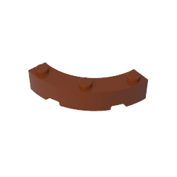 Brick Round Corner 4 x 4 Macaroni Wide with 3 Studs #48092 Brick Round Corner 4 x 4 Macaroni Wide with 3 Studs #48092 - 81-Reddish Brown Lego Block Sets Alternative