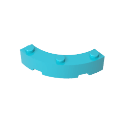 Brick Round Corner 4 x 4 Macaroni Wide with 3 Studs #48092 Brick Round Corner 4 x 4 Macaroni Wide with 3 Studs #48092 - 46-Medium Azure Lego Block Sets Alternative