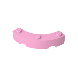 Brick Round Corner 4 x 4 Macaroni Wide with 3 Studs #48092 Brick Round Corner 4 x 4 Macaroni Wide with 3 Studs #48092 - 11-Bright Pink Lego Block Sets Alternative