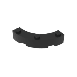 Brick Round Corner 4 x 4 Macaroni Wide with 3 Studs #48092 Brick Round Corner 4 x 4 Macaroni Wide with 3 Studs #48092 - 80-Black Lego Block Sets Alternative