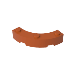 Brick Round Corner 4 x 4 Macaroni Wide with 3 Studs #48092 Brick Round Corner 4 x 4 Macaroni Wide with 3 Studs #48092 - 83-Dark Orange Lego Block Sets Alternative