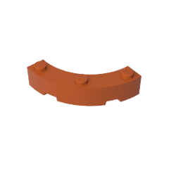 Brick Round Corner 4 x 4 Macaroni Wide with 3 Studs #48092 Brick Round Corner 4 x 4 Macaroni Wide with 3 Studs #48092 - 83-Dark Orange Lego Block Sets Alternative