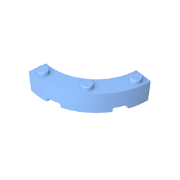 Brick Round Corner 4 x 4 Macaroni Wide with 3 Studs #48092 Brick Round Corner 4 x 4 Macaroni Wide with 3 Studs #48092 - 53-Bright Light Blue Lego Block Sets Alternative