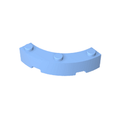 Brick Round Corner 4 x 4 Macaroni Wide with 3 Studs #48092 Brick Round Corner 4 x 4 Macaroni Wide with 3 Studs #48092 - 53-Bright Light Blue Lego Block Sets Alternative