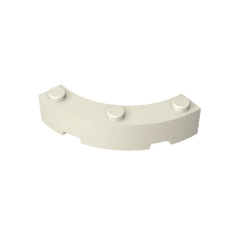 Brick Round Corner 4 x 4 Macaroni Wide with 3 Studs #48092 Brick Round Corner 4 x 4 Macaroni Wide with 3 Studs #48092 - 90-White Lego Block Sets Alternative