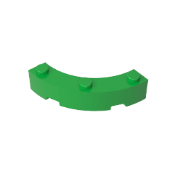 Brick Round Corner 4 x 4 Macaroni Wide with 3 Studs #48092 Brick Round Corner 4 x 4 Macaroni Wide with 3 Studs #48092 - 43-Bright Green Lego Block Sets Alternative