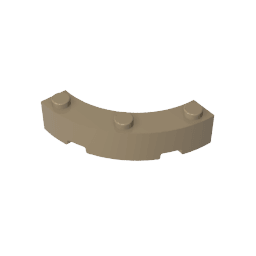 Brick Round Corner 4 x 4 Macaroni Wide with 3 Studs #48092 Brick Round Corner 4 x 4 Macaroni Wide with 3 Studs #48092 - 34-Dark Tan Lego Block Sets Alternative