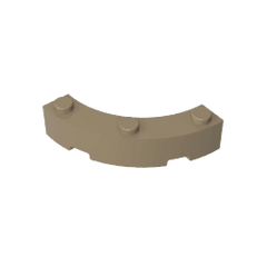 Brick Round Corner 4 x 4 Macaroni Wide with 3 Studs #48092 Brick Round Corner 4 x 4 Macaroni Wide with 3 Studs #48092 - 34-Dark Tan Lego Block Sets Alternative