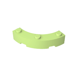 Brick Round Corner 4 x 4 Macaroni Wide with 3 Studs #48092 Brick Round Corner 4 x 4 Macaroni Wide with 3 Studs #48092 - 44-Yellowish Green Lego Block Sets Alternative