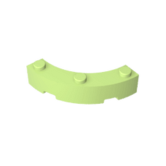 Brick Round Corner 4 x 4 Macaroni Wide with 3 Studs #48092 Brick Round Corner 4 x 4 Macaroni Wide with 3 Studs #48092 - 44-Yellowish Green Lego Block Sets Alternative
