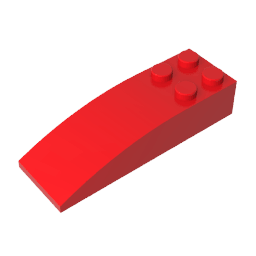 Brick Curved 6 x 2 #44126 Brick Curved 6 x 2 #44126 - 10-Red Lego Block Sets Alternative
