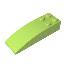 Brick Curved 6 x 2 #44126 Brick Curved 6 x 2 #44126 - 42-Lime Lego Block Sets Alternative