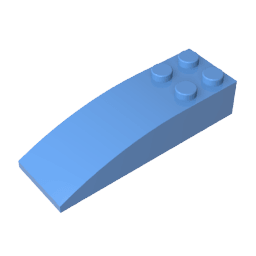 Brick Curved 6 x 2 #44126 Brick Curved 6 x 2 #44126 - 52-Medium Blue Lego Block Sets Alternative