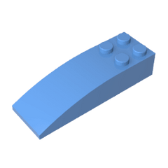 Brick Curved 6 x 2 #44126 Brick Curved 6 x 2 #44126 - 52-Medium Blue Lego Block Sets Alternative