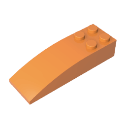 Brick Curved 6 x 2 #44126 Brick Curved 6 x 2 #44126 - 21-Orange Lego Block Sets Alternative