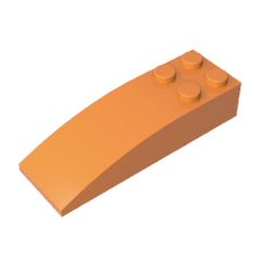 Brick Curved 6 x 2 #44126 Brick Curved 6 x 2 #44126 - 21-Orange Lego Block Sets Alternative