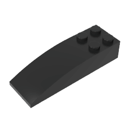 Brick Curved 6 x 2 #44126 Brick Curved 6 x 2 #44126 - 80-Black Lego Block Sets Alternative