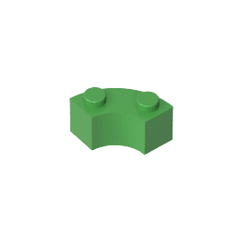 Brick Round Corner 2 x 2 Macaroni with Stud Notch and Reinforced Underside [New Style] #85080 Brick Round Corner 2 x 2 Macaroni with Stud Notch and Reinforced Underside [New Style] #85080 - 43-Bright Green Lego Block Sets Alternative